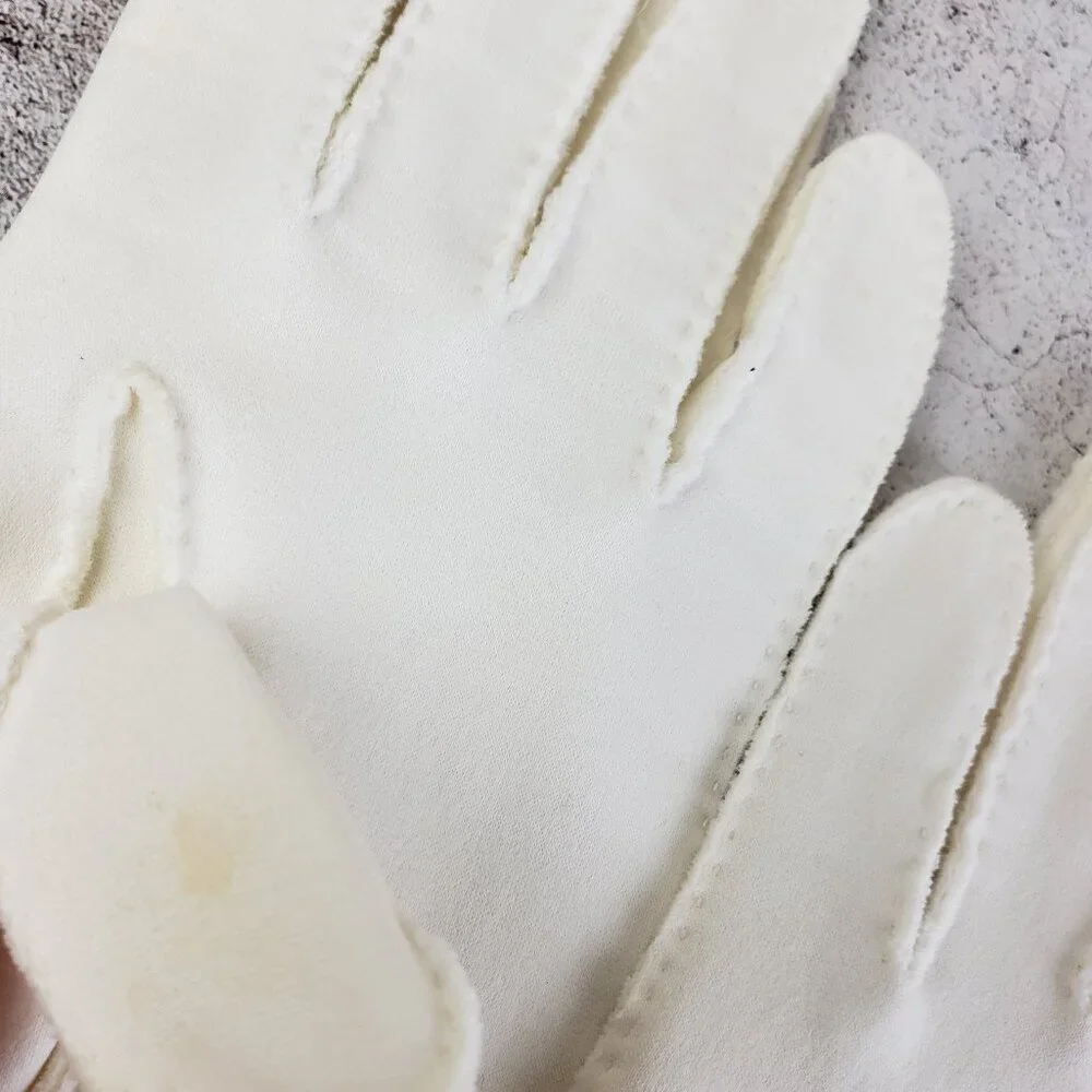 Vintage Shalimar White Gloves 50s 60s size 7
